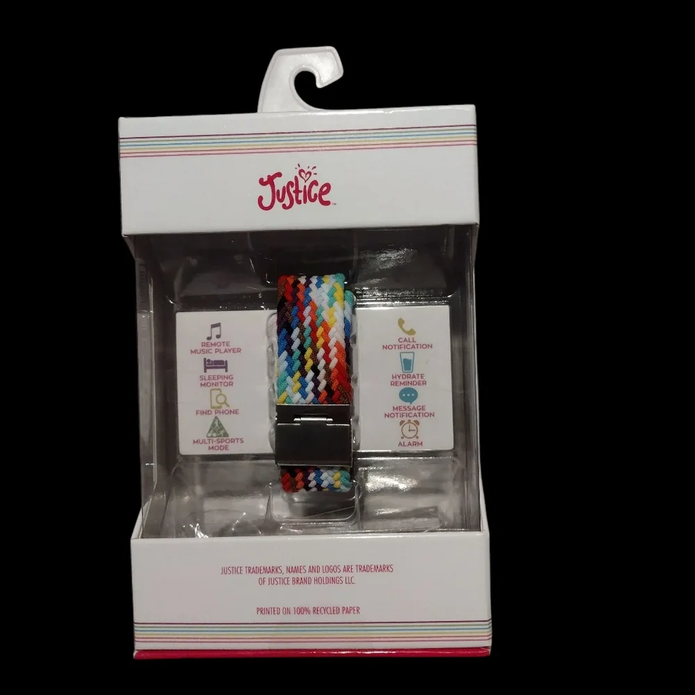 🆕Justice Unisex Child Smartwatch in Rainbow Weave One Size